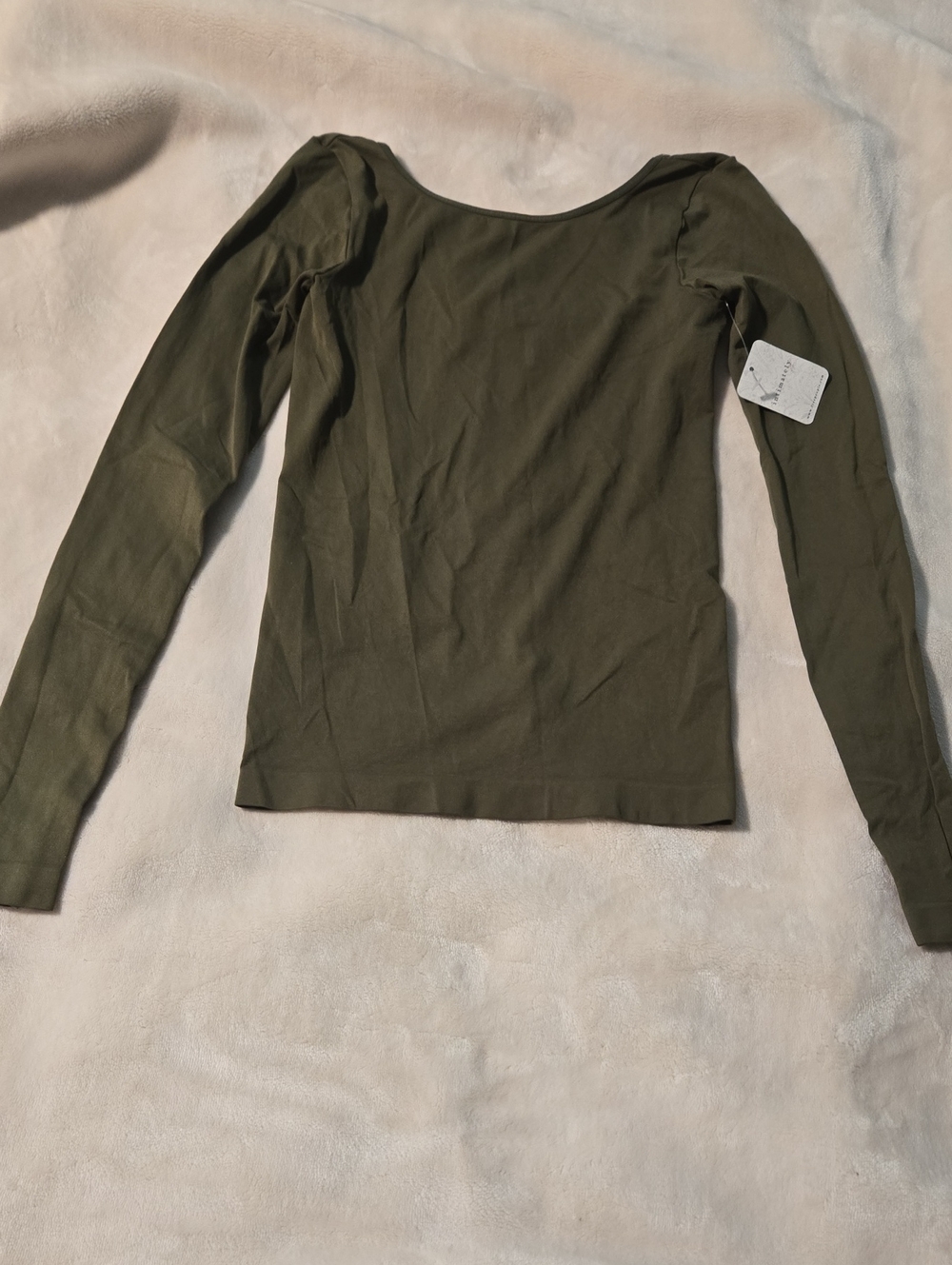 Free People Olive Scoop Neck Long Sleeve Top